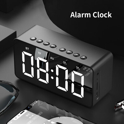 

Super Bass Mirror Alarm Clock Wireless Stereo Speakers Mirror Alarm Clock Portable Bluetooth Speaker Mirror Alarm Clock