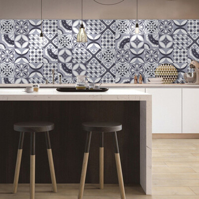 

Kitchen 3D Wall Stickers Self-adhesive PVC Wall Stickers Simulation European Pattern Wall Stickers Waterproof Oil Stickers 5M