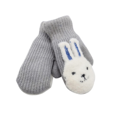 

Kids Gloves Winter Cartoon Rabbit Children Thicken Warm Gloves Girls Cute Full Fingers Rabbit Hair Wool Mittens