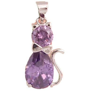 

Stylish Chic Lovely Creative Design Gifts Wholesale 1pc 925 Sterling Silver Purple Gemstone Popular Pendant