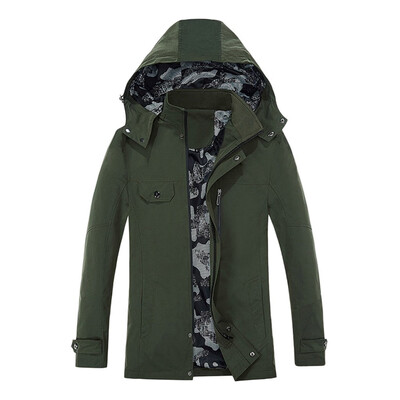 

Toponeto Mens Autumn Winter Casual Hooded Pure Color Jacket Button Outwear Coat Tops