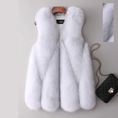 

Fashion Women Faux Fox Fur Vest Slim Sleeveless Soft Tops Casual Street Hipster Warm Vest