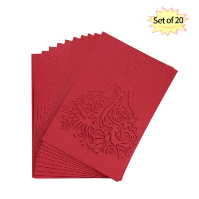 

20pcsset Wedding Invitation Card Cover Pearl Paper Laser Cut Bridal Bridegroom Pattern Invitation Cards Wedding Anniversary Suppl