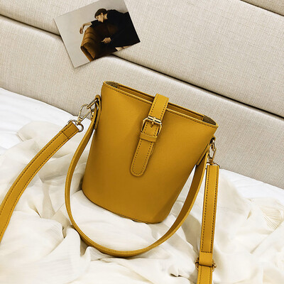 

Tailored Womens Fashion Hasp Pure-Colour Retro Zipper Casual Shoulder Bag Bucket Bag