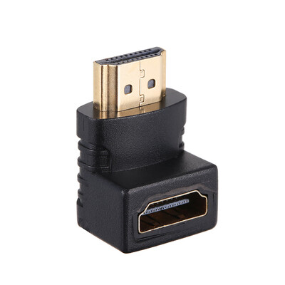 

HD Right Angle Adapter Connector 90 Degree Gold Plated HDMI Male to Female Adapter Support 4K for HDTV