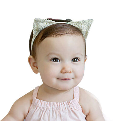 

Girls Hair Band Head Wrape Baby knitted Cat Ear Gold Headband Princess Cartoon Headband Infant Hair Accessories