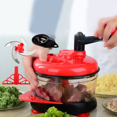 

NORBI Kitchen Powerful Manual Meat Grinder Hand-power Food Chopper Mincer Mixer Blender to Chop Meat Fruit Vegetable Nuts Herbs
