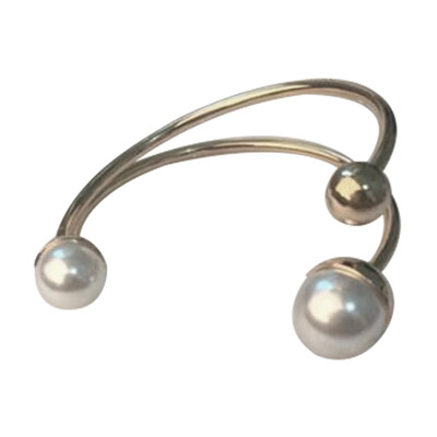 

New Simplicity Adjustable Gold Silver Love Bangle Pearl Open Cuff Bracelets & Bangles Simple Korean Charms Bracelets For Women