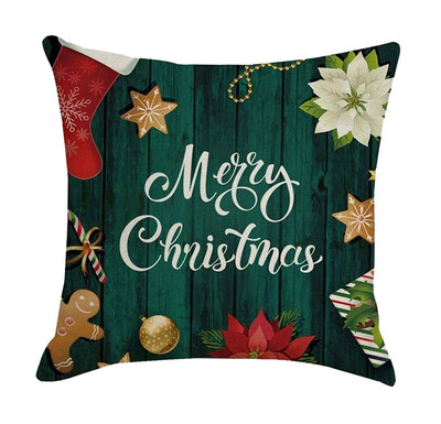 

Gobestart Fashion Square Christmas Style Print Zipper Closure Pillowcase Home Decoration
