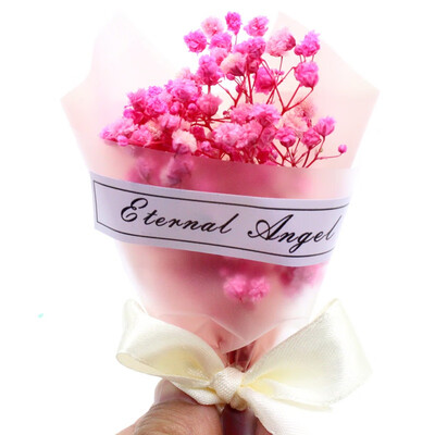 

Small fresh starry handmade dried flowers gifts shooting props Christmas holiday gift bouquet with hands ceremony