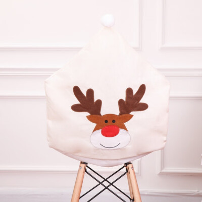 

Christmas Decoration Reindeer Santa Claus Chair Back Cover For Home Party Holiday Chair Cover Christmas Dinner Table Decor