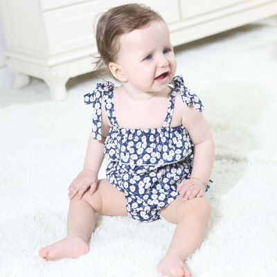 

Children Clothing Summer Infant Child Jumpsuit For Baby Girls Strapless Sling Floral Romper