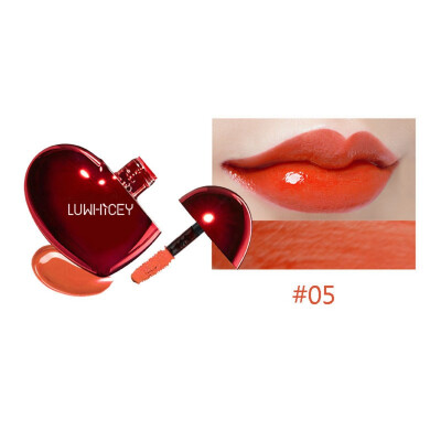 

5 Colors Heart-shaped Lip Gloss Moisturizing Non-stick Cup Waterproof Long Lasting Colorfast Liquid Lipstick