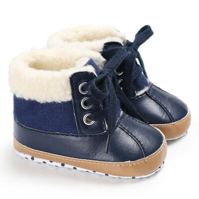 

Infant Toddler Shoes Baby Boy Ankle Snow Boots Crib Shoes Anti-slip Sneakers