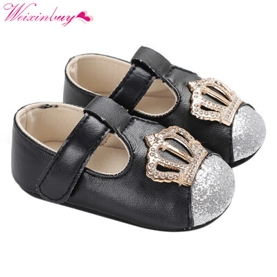 

Baby Shoes Newborn Baby Girl Shoes PU Crown Bling Fashion Princess Shoes First Walker PU Baby Gift Spring