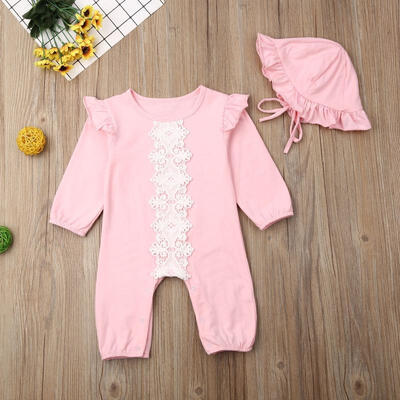 

Newborn Infant Baby Girls Rompers One-piece Clothes Hat Outfit Set Playsuit Jumpsuit