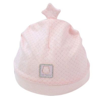 

Baby cap hat spring new baby solid color star head cap cotton soft fetal cap 3 color for 0-3M