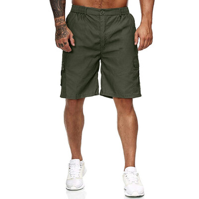 

Gobestart Fashion Mens Outdoors Multi-pocket Elasticated Waist Knee-Length Pants