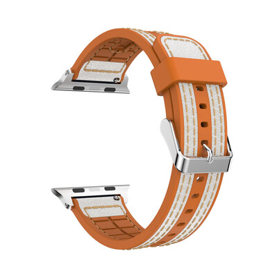 

〖Follure〗Leather Silicone Watch Bracelet Strap Band For Apple Watch Series 123 38mm BK