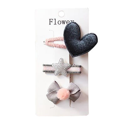 

3 Pieces Set Children Handmade Bow Hair Clip Baby Girls Hair Ring Cloth Fabric Hair Accessories 1-12Y