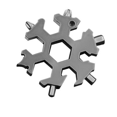 

18-in-1 multi-tool card EDC Tool combination Compact&portable outdoor products Snowflake EDC tool card