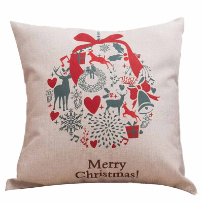 

Siaonvr Merry Christmas Throw Pillow Cases Cafe Sofa Cushion Cover Home Decor
