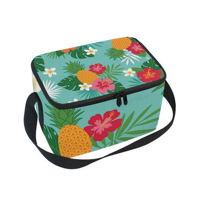 

ALAZA Insulated Lunch Box Tropical Summer Pattern Lunch Bag for Men Women Portable Tote Bag Cooler Bag