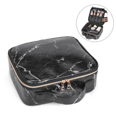 

Marble Makeup Bag Portable Travel Pouch Large Cosmetic Case with Adjustable Dividers