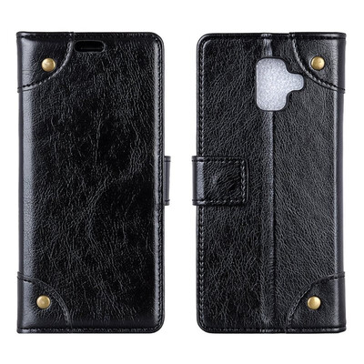 

MOONCASE Samsung Galaxy J6 Copper Buckle Napa Leather Case - Black