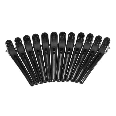 

12Pcs Black Hair Grip Clips Hairdressing Sectioning Cutting Clamps Professional Plastic Salon Styling Hair Grip Clips