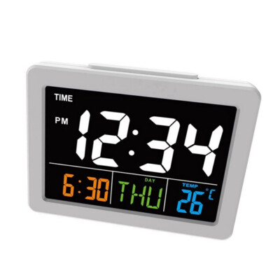 

Alarm Clocks Digital Indoor Temperature Display Silver Desk Bedroom Kitchen Table Decor Large Wall Decor Clock