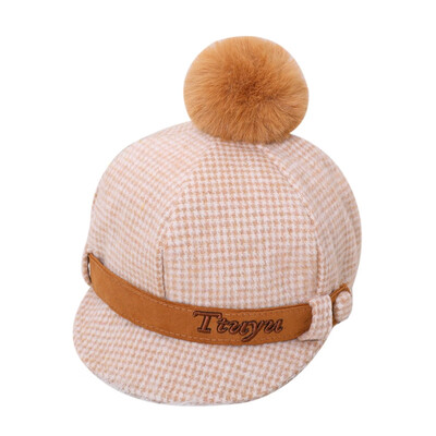 

Toddler Baby Winter Baseball Cap Kids Boys Girls Pompom Felt Hat Caps Children Visor