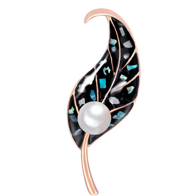 

Vintage Matte Rose Gold Silver Leaves Imitated Pearl Brooch Pin For Women Bridal Brooches Scarf Party Accessories Gifts
