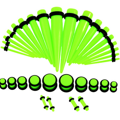 

36 Pcs Ear Stretching Kit 14G-00G Acrylic Tapers&Plugs Ear Stretching Expansion Kit Acrylic Ear Tunnel Body Stretcher Set