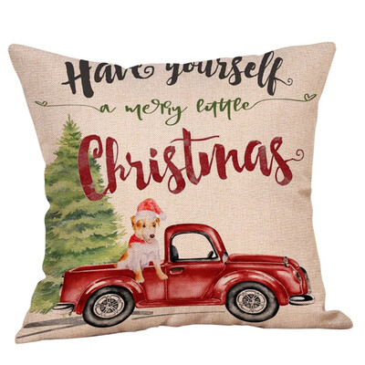 

Tailored Merry Christmas Pillow Cases Cotton Linen Sofa Cushion Cover Home Decor