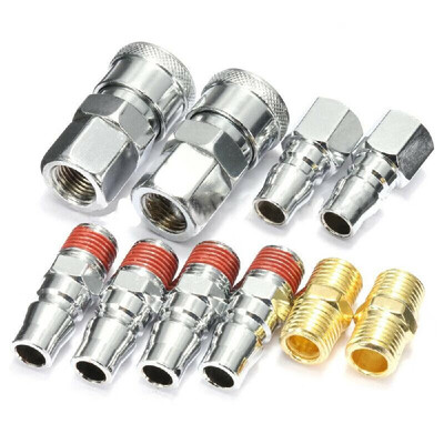 

10Pcs Quick Coupler 14 Air Hose Connector Fittings