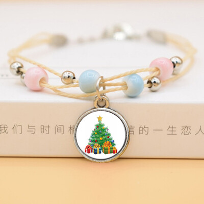 

Fashion Time Gem Christmas Tree Snowman Bracelet For Childrens Christmas Gift