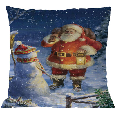 

Tailored Merry Christmas Pillow Cases Linen Sofa Cushion Cover Home Decor Pillow Core