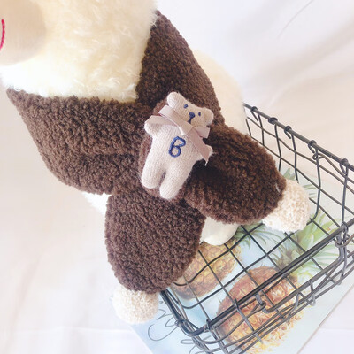 

Warm Children Unisex Autumn Winter Fashion Casual All-match Warm Cute Plush Bear Decoration Lambskin Scarf