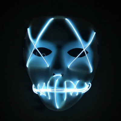 

Halloween Luminous Full Face Covered Mask Glowing Voice Control Cosplay Party Mask