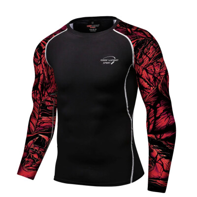 

Toponeto Mens Breathable Long Sleeve Yoga Fitness Print Sport Soft T-Shirt Top Blouse