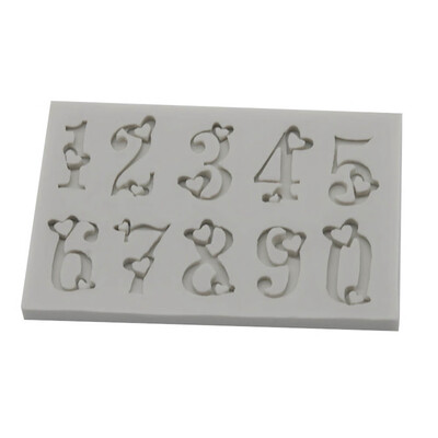 

Love Number 0-9 Chocolate Cake Fondant Silicone Mold Baking Tools