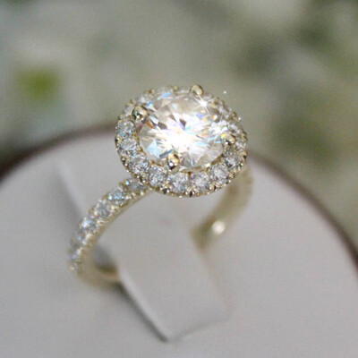 

Exquisite Women 925 Sterling Silver Cut Round White Sapphire Diamond Ring Fashion Bridal Party Engagement Wedding Ring Size 6-10