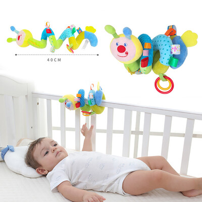 

YIWULABaby Infant Rattles Plush Cute Caterpillar Hanging Bell Toys Soft Bed Wanding