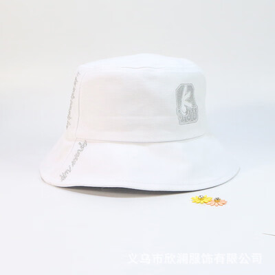 

New fisherman hat Korean version of the sun hat hundred sun hat letter tide flat top basin hat outdoor sun hat wholesale