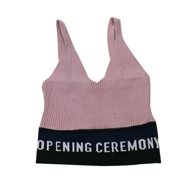 

Women Crop Top Letter Print Summer Top Women Camisole Sexy Sleeveless Slim Low Chest V Neck Roupas Femininas