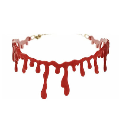 

Halloween Necklace Simulation Blood Necklace Costume Prop Handmade Necklace