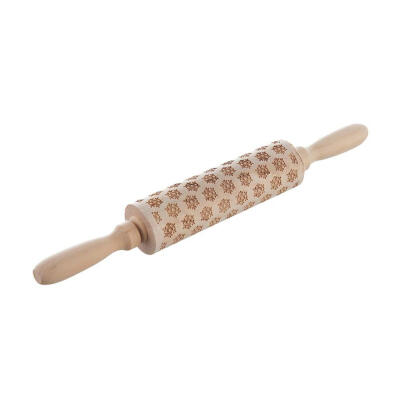 

Christmas Snowflake Laser Embossing Rolling Pin Printed Cookie Dough Stick Fondant Tool Baking Noodle Cake Dough Engraved Roller