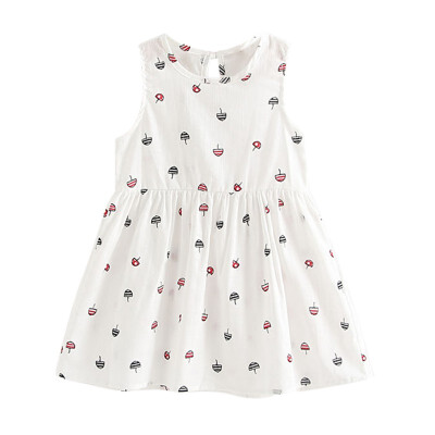 

Childrens Clothing For Girls Summer Toddler Girl Sleeveless Floral Printed Dress Casual Children Cotton Sundress Outfit