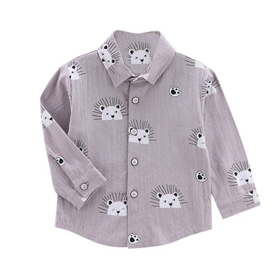 

Autumn Baby Boys Long Sleeve Cartoon Lions Print T-Shirts Kids Tops Tees Shirts Casual Blouse